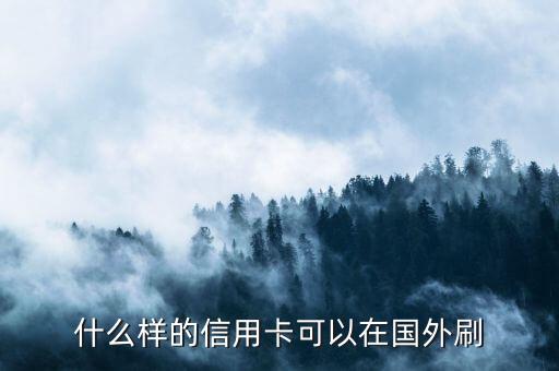 什么樣的信用卡可以在國外刷