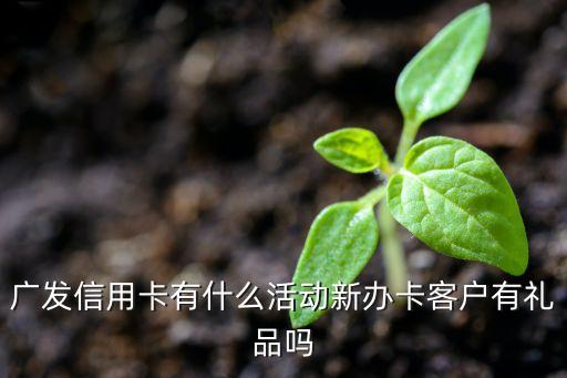 廣發(fā)信用卡有什么活動(dòng)新辦卡客戶有禮品嗎