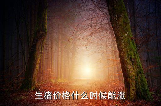 生豬價(jià)格什么時(shí)候能漲
