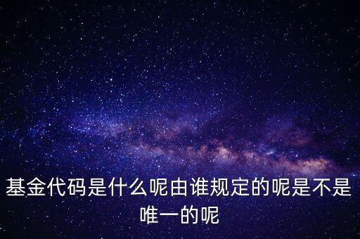 開放式基金代碼是什么，基金代碼是什么呢由誰規(guī)定的呢是不是唯一的呢