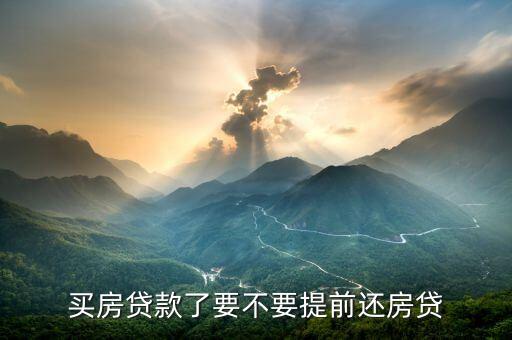 買房貸款了要不要提前還房貸