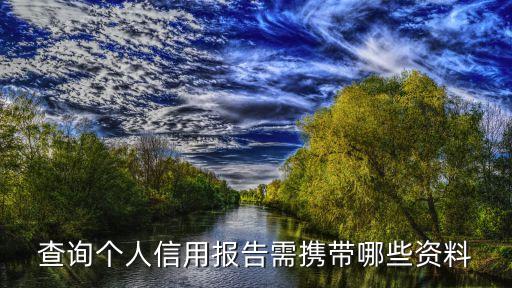 個人信用查詢要帶什么原因，查詢個人信用報告需攜帶哪些資料