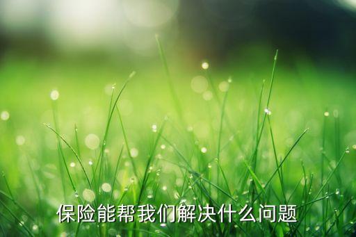 保險能幫我們解決什么問題