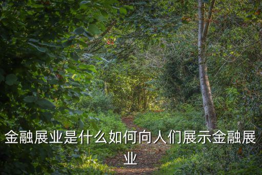 金融展業(yè)是什么如何向人們展示金融展業(yè)