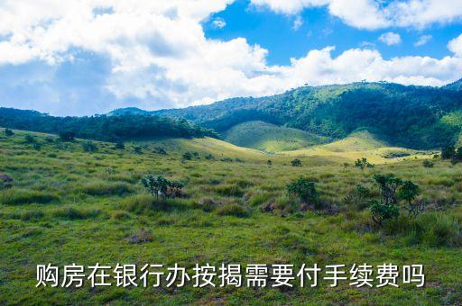 購(gòu)房在銀行辦按揭需要付手續(xù)費(fèi)嗎