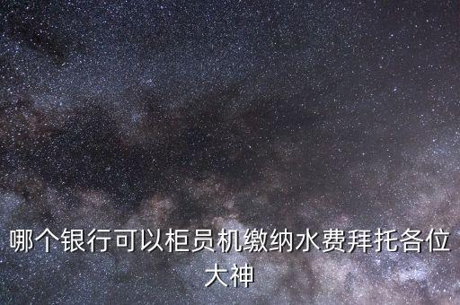 水費(fèi)可以在什么銀行交，哪個(gè)銀行水電煤氣都能交
