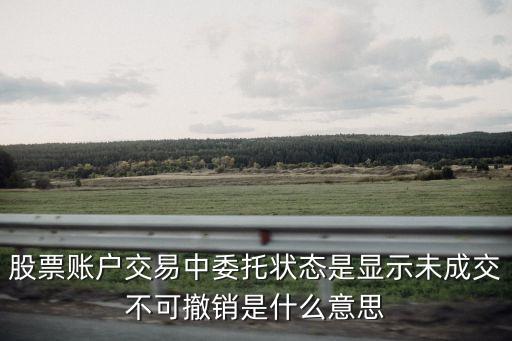 股票賬戶交易中委托狀態(tài)是顯示未成交不可撤銷是什么意思