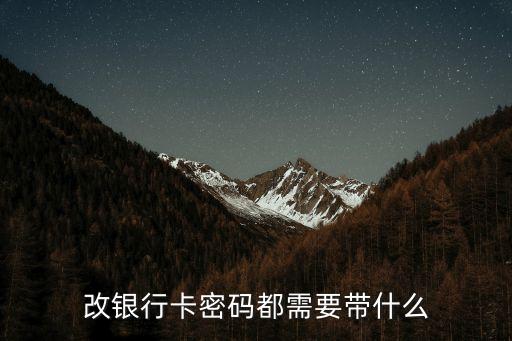 改銀行卡密碼都需要帶什么