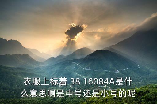 38 180是什么梗，衣服上標(biāo)著 38 16084A是什么意思啊是中號(hào)還是小號(hào)的呢