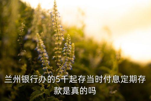 蘭州銀行辦的5千起存當時付息定期存款是真的嗎