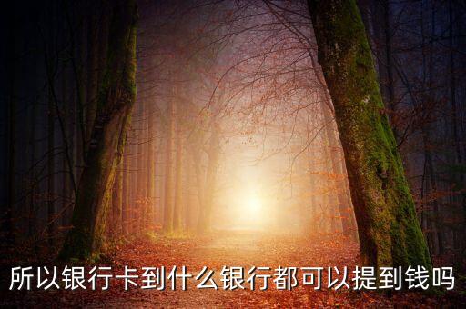 所以銀行卡到什么銀行都可以提到錢嗎