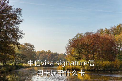 中信visa signature信用卡屬于什么卡