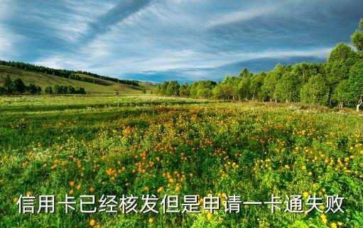 信用卡已經(jīng)核發(fā)但是申請一卡通失敗
