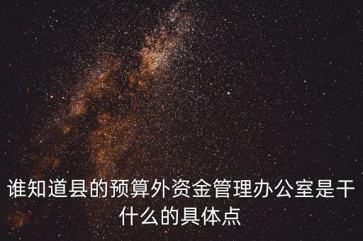 資管辦是管什么的，誰知道縣的預(yù)算外資金管理辦公室是干什么的具體點(diǎn)