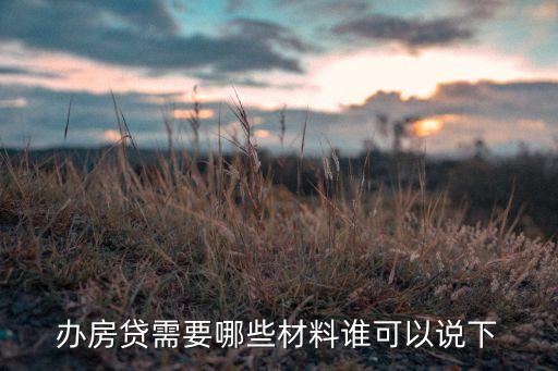 辦房貸需要哪些材料誰可以說下