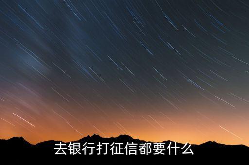 去銀行打征信都要什么