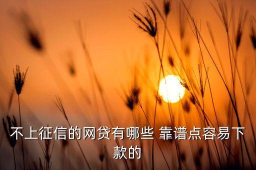 不上征信的網(wǎng)貸有哪些 靠譜點(diǎn)容易下款的