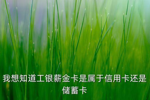 我想知道工銀薪金卡是屬于信用卡還是儲蓄卡