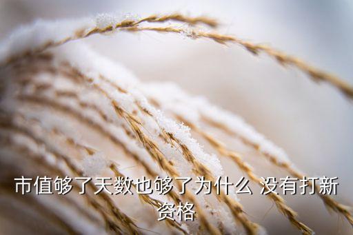 市值夠了天數(shù)也夠了為什么 沒有打新資格