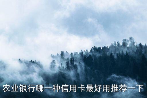 農(nóng)業(yè)銀行哪一種信用卡最好用推薦一下