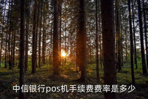 中信銀行pos機(jī)手續(xù)費(fèi)費(fèi)率是多少