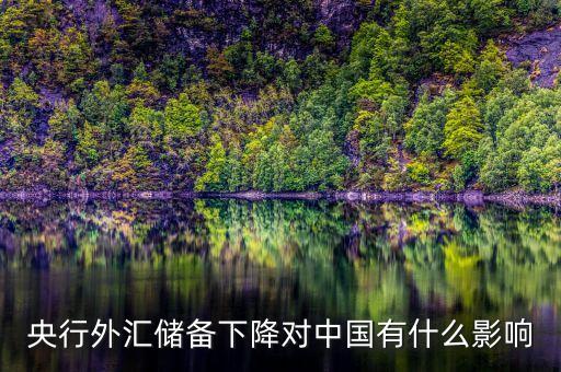 央行外匯儲備下降對中國有什么影響