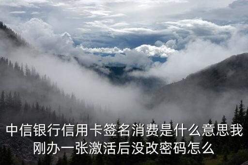 中信銀行信用卡簽名消費是什么意思我剛辦一張激活后沒改密碼怎么