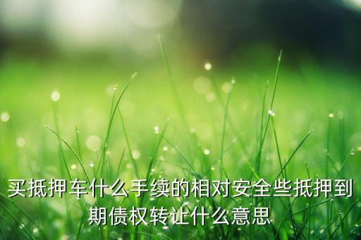 買抵押車什么手續(xù)的相對安全些抵押到期債權(quán)轉(zhuǎn)讓什么意思