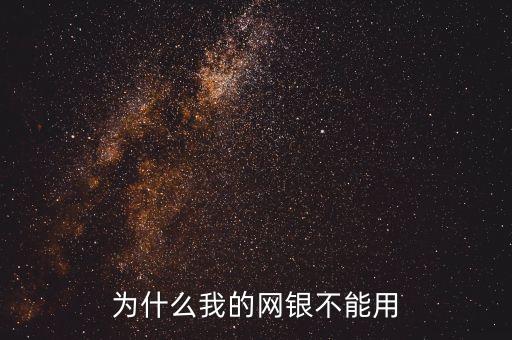 為什么我的網(wǎng)銀不能用