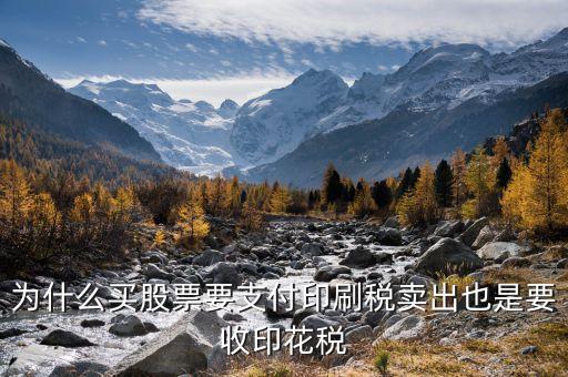 為什么買股票要支付印刷稅賣出也是要收印花稅