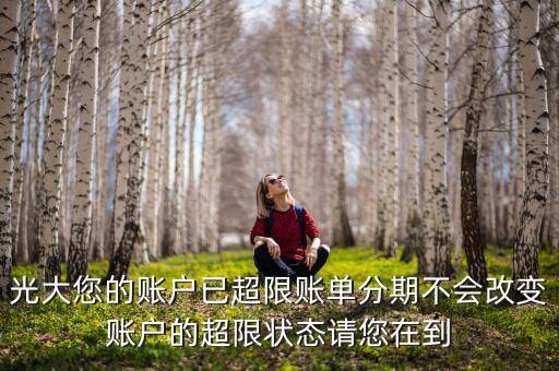 光大您的賬戶(hù)已超限賬單分期不會(huì)改變賬戶(hù)的超限狀態(tài)請(qǐng)您在到