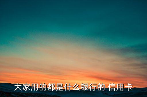 大家用的都是什么銀行的 信用卡