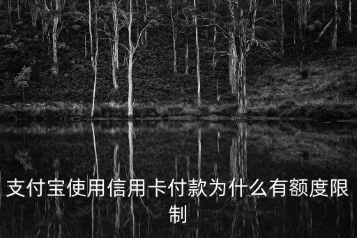 支付寶使用信用卡付款為什么有額度限制