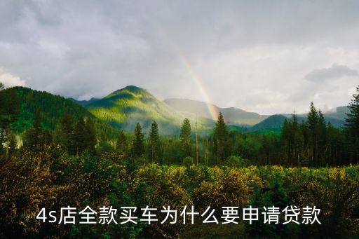 4s店全款買車為什么要申請貸款