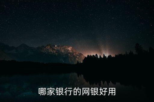 哪家銀行的網(wǎng)銀好用