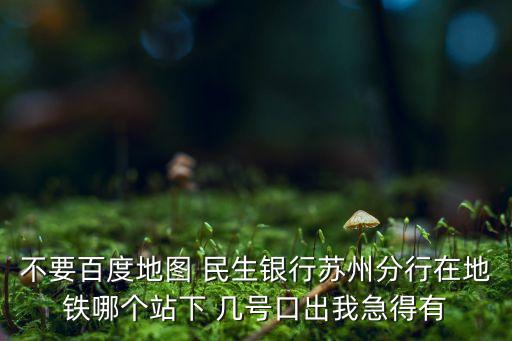 不要百度地圖 民生銀行蘇州分行在地鐵哪個站下 幾號口出我急得有