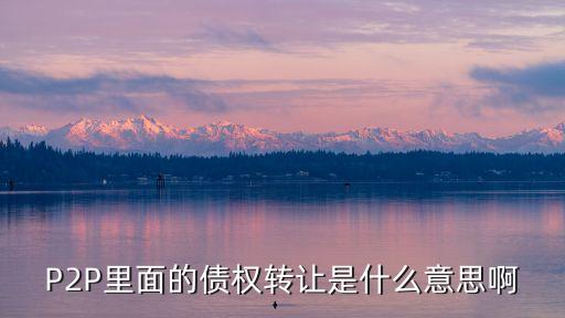 網(wǎng)貸轉(zhuǎn)讓是什么意思，P2P里面的債權(quán)轉(zhuǎn)讓是什么意思啊