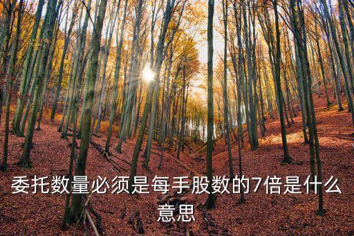 委托數量必須是每手股數的7倍是什么意思