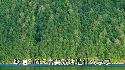 聯(lián)通SIM卡需要激活是什么意思