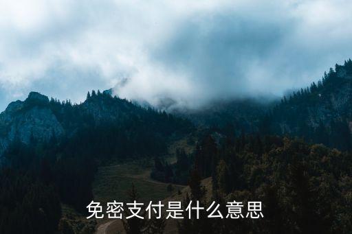 免密支付是什么意思