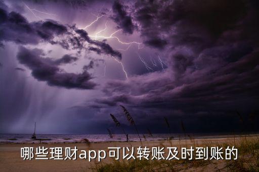 哪些理財(cái)app可以轉(zhuǎn)賬及時(shí)到賬的