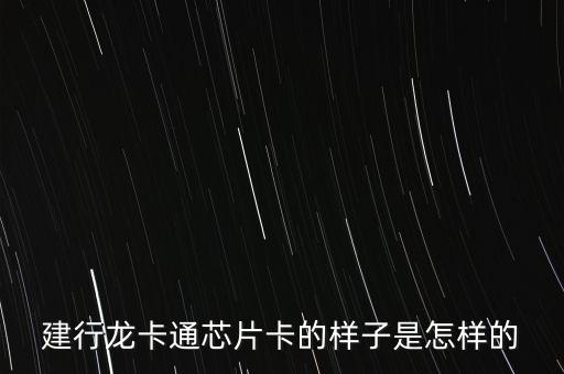 建行龍卡通芯片卡的樣子是怎樣的