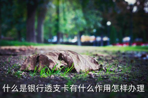 什么是銀行透支卡有什么作用怎樣辦理