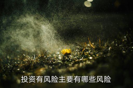 金融投資有些什么風(fēng)險，投資有風(fēng)險主要有哪些風(fēng)險