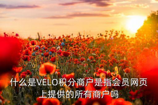 什么是VELO積分商戶是指會員網頁上提供的所有商戶嗎