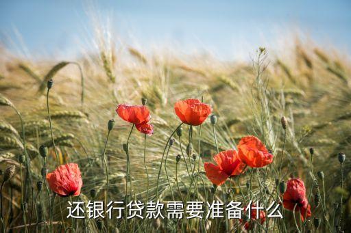 還銀行貸款需要準備什么