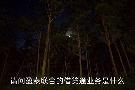 請(qǐng)問盈泰聯(lián)合的借貸通業(yè)務(wù)是什么