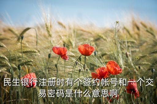 民生銀行注冊時有個簽約帳號和一個交易密碼是什么意思啊