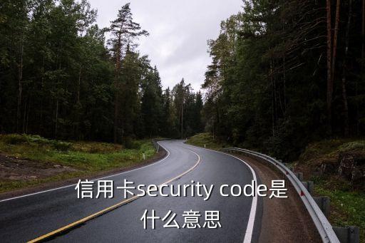 信用卡security code是什么意思