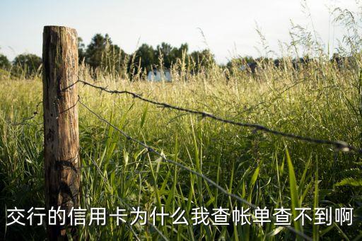 交行的信用卡為什么我查帳單查不到啊